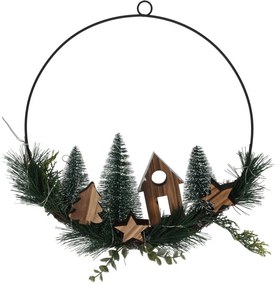Vianočná závesná LED dekorácia Christmas ring, 30 cm