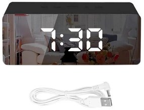Verk 01457 Zrkadlové LCD hodiny 4v1 čierne