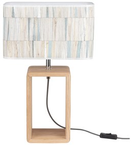 Stolová lampa MALO, 1xMax.25W, viacfarebné textilné tienidlo, olejovaný dub