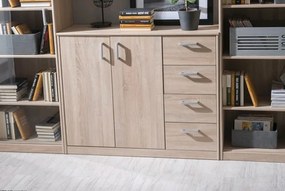 Široká zásuvková komoda Mega 39, dub sonoma
