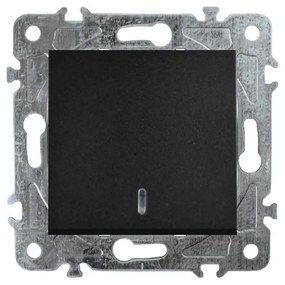 Elhard Vypínač č.6So, schodiskový s LED indikátorom, čierny YK1386B