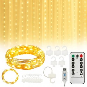 LED svetelný záves STAR RAIN 3x3 m, teplá biela