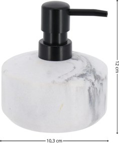 Dávkovač mydla Vena Marble, biela/s čiernymi prvkami, 175 ml