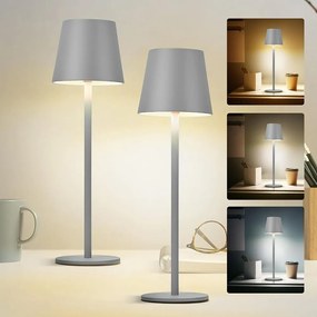 Toolight Toolight, dotyková LED nočná stolná lampa 5W, 3 farby svetla, USB napájanie, APP1369-T GREY, šedá, OSW-08631