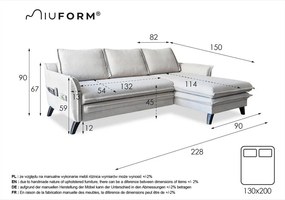 Béžová rozkladacia rohová pohovka (pravý roh) Charming Charlie – Miuform