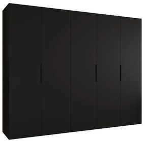 Šatníková skriňa 250 cm Mirabella 1 (čierna + čierna). Akcia -54%. Vlastná spoľahlivá doprava až k Vám domov. 1126374