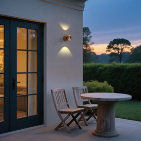 Dizajnové nástenné svietidlo tmavý bronz vrátane LED IP44 - Lens