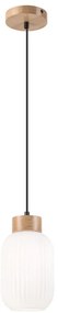 Luster na lanku HARMONY 1xE27/15W/230V pr. 14 cm biela/dub