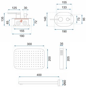 Rea Oval, podomietková sprchová sada + BOX, chrómová, REA-P8415