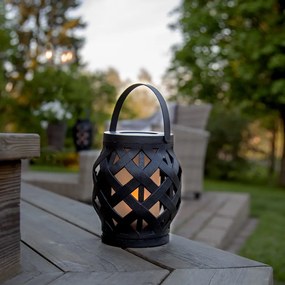 Čierny lampáš Star Trading Flame Lantern, výška 16 cm