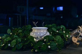 DECOLED Vianočný svietnik, 14 x 14 x 11,5 cm, biely