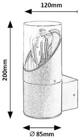 Rabalux 7236 vonkajšia kovová nástenná lampa Novigrad