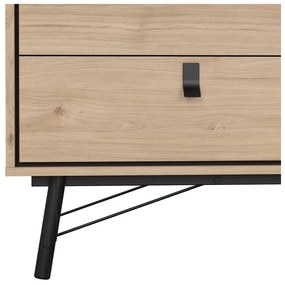 Nízka komoda v dekore duba v prírodnej farbe 153x95 cm Ry – Tvilum