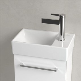 VILLEROY &amp; BOCH Avento závesné umývadielko s otvorom vpravo, bez prepadu, 360 x 220 mm, biela alpská, s povrchom CeramicPlus, 43003LR1