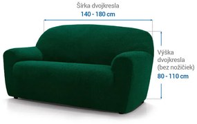 Super strečové poťahy HARMONIA zelená dvojkreslo (š. 140 - 180 cm)