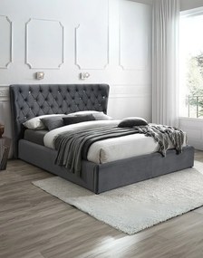 Čalúnená posteľ s kryštálmi Carven Velvet Bluvel 14