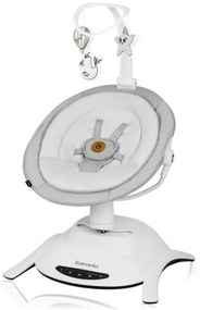 Lionelo - Detské húpacie lehátko s melódiou 2 v 1 BELLA Grey Concrete + diaľkové ovládanie