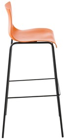 Barová stolička Hoover - plast, kovové nohy čierne - Oranžová