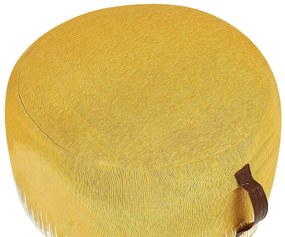 Bavlnená taburetka 50 x 30 cm žltá/biela KAWAI Beliani