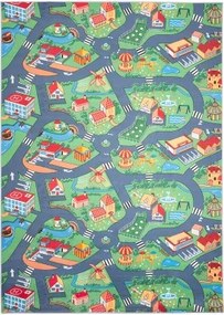 TA Detský koberec B-601 FLANNEL PRINTED Zelený Obdĺžnikový Rozmer: 80x150 cm