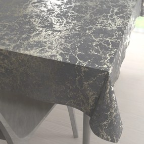 Biante Veľký zamatový obdĺžnikový obrus Isabela IBL-015 Zlatý mramor na svetlo sivom 180x220 cm