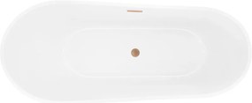 Mexen Dora, voľne stojaca vaňa 150 x 75 cm, biela, medený matný prepad, 52071507500-65