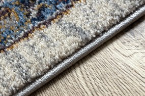 Koberec SOFT 6019 Kvetiny vzor rámu béžová / modrá /  červená