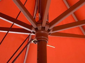 Záhradný slnečník ⌀ 270 cm červený  TOSCANA Beliani