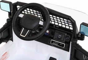 Ramiz Autíčko Jeep Dark Night na batérie pre deti biele + pomalý štart + EVA kolesá + LED audio