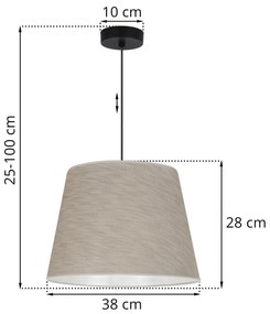 Závesné svietidlo Len, 1x béžové textilné tienidlo, (fi 38 cm), b