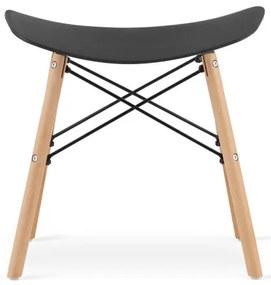 Set troch taburetiek KORFU - čierne (hnedé nohy) (3ks)