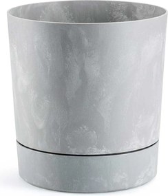 PLASTOVÝ KVETINÁČ AZALEA SADA 2KS 22,5X23,5 CM+17,5X18,5 CM IMITÁCIA BETÓNU SIVÁ