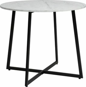 Jedálenský stôl Luna 90 cm biely mramor/čierny