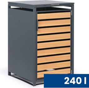 Prístrešok na popolnicu 240 l, 1160 x 695 x 800 mm, dekor dreva