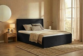 Postel TONY 160x200 cm Čierna Bez matraca