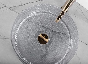 Rea Cristal, sklenené umývadlo na dosku 355 x 355 x 115 mm, dymové sklo, REA-U9615