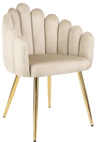 Jedálenská stolička LANA zamatová béžová 850054