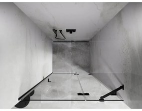 Mexen, Mexen Lunar pravé otočné sprchové dvere 105 cm, transparentné, čierne - 834-105-000-70-00-P