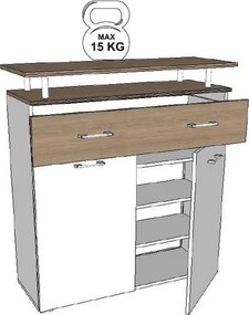 Predsieňová zostava Lift, dub/biela