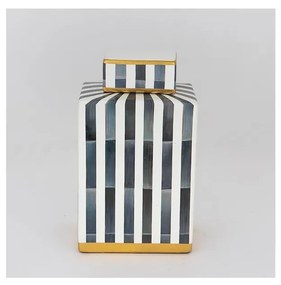 Keramická dóza 22x18x8 cm modrá/biela