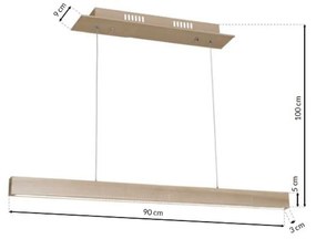 Závesné LED svietidlo Timber, 1x LED 18w, 3000k, drevo