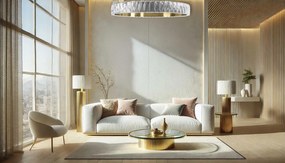 Toolight Toolight, LED krištáľové závesne svietidlo 60cm, APP1506-C, zlatá matná, OSW-06790