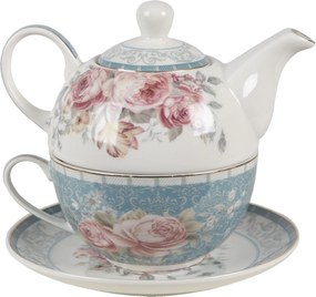 Porcelánový Tea for one Peony Rosé - 16 * 10 * 14 cm / 400 ml / 250 ml
