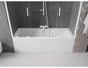 Mexen Velar Duo, 2-krídlová posuvná vaňová zástena 170 x 150 cm, 8mm číre sklo, biely profil, 896-170-000-02-20
