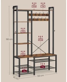 Stojanový vešiak NAVOR hnedá/čierna