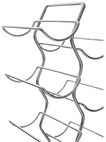 Kovový regál na víno v striebornej farbe počet fliaš 12 Jaxen – Premier Housewares