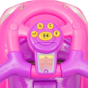 Detské odrážadlo s vodiacou tyčou 3v1 Baby Mix Mega Car ružové