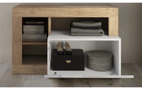 Lavica LENOR 91x209 cm biela/hnedá