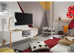 Biely písací stôl s doskou v drevenom dekore Kave Home Lisbet