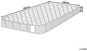 Vreckový pružinový matrac tvrdý 160 x 200 cm BLISS Beliani